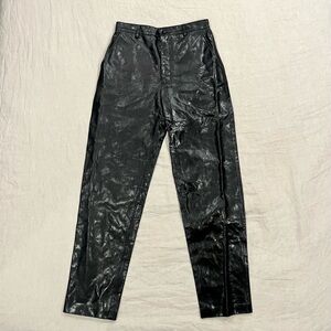 GUCCI $4200 LEATHER PANTS, BLACK, SIZE 44